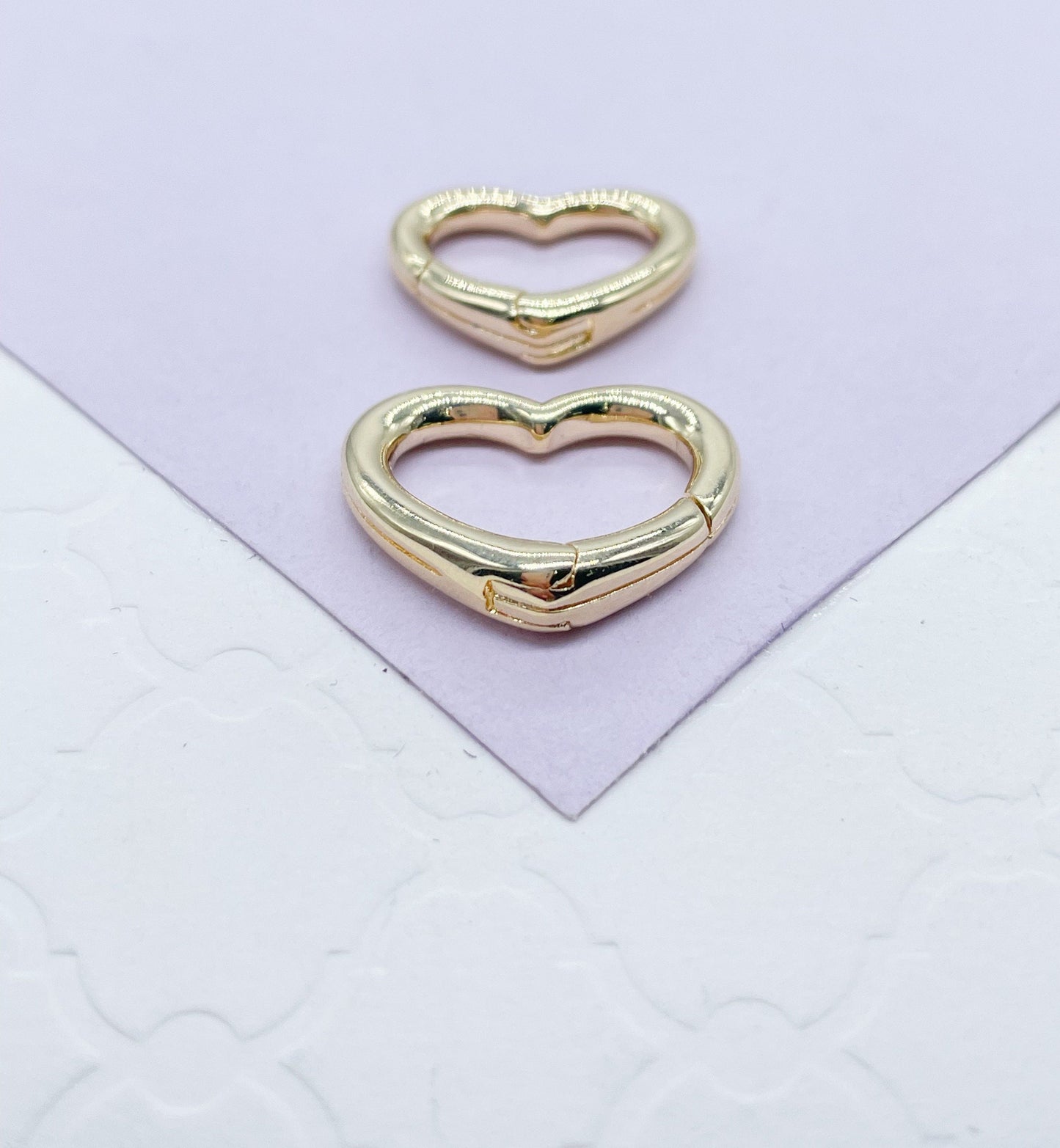 18k Gold Filled Carabiner Snap Lock, Connector Chain Pendants & Charms, Creative Styling Parts Components