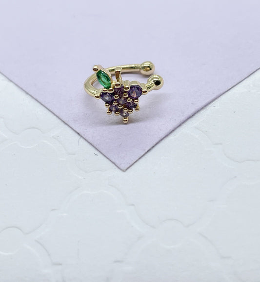 18k Gold Filled Fruit Themed Earring Cuffs