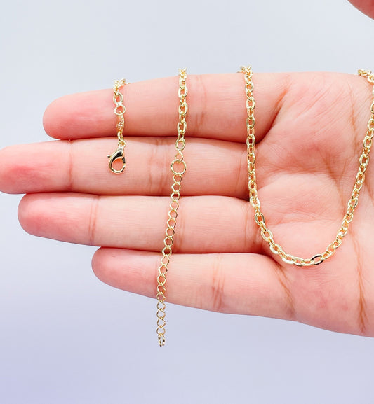 18k Gold Filled Classic Chunky Think Curb Link Chain