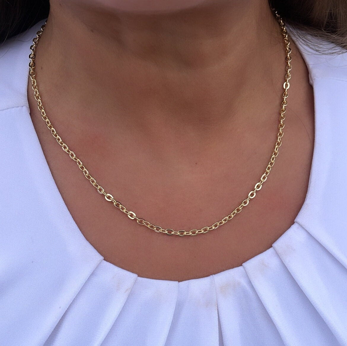 18k Gold Filled Classic Chunky Think Curb Link Chain