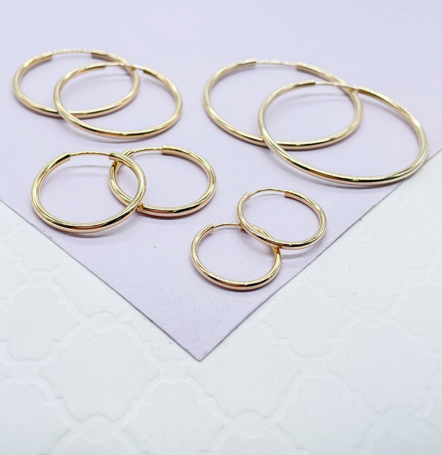 18k Gold Filled Hoop Earrings: Thin, Lightweight, Endless Style