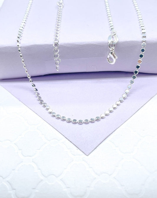 18k Gold Filled 2mm Flat Beaded Necklace