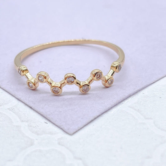18k Gold Filled Dainty Sharp Zig-zag Ring