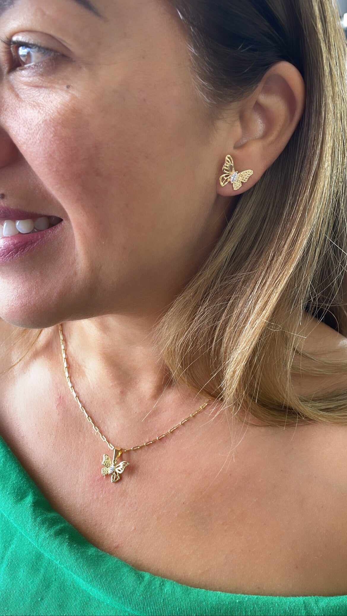 18k Gold Filled Dainty Butterfly Set