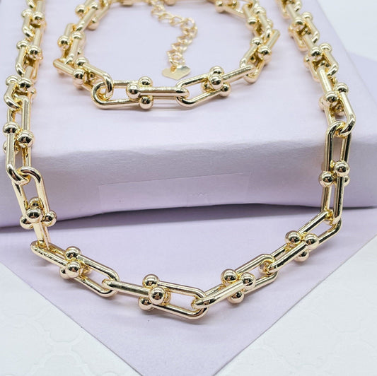 18k Gold Filled Bone Link Set