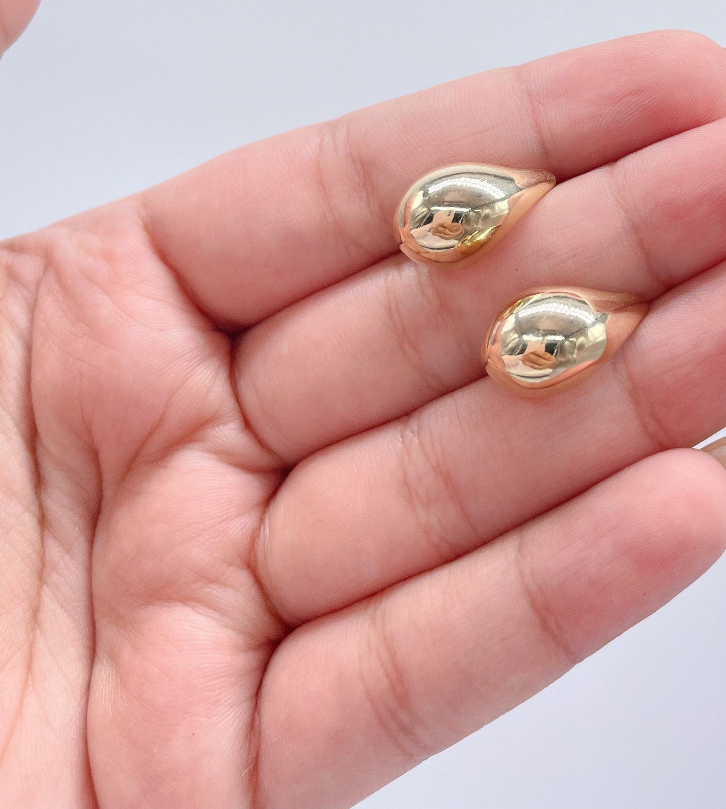 18k Gold Filled Chunky Smooth Tear Drop Earring