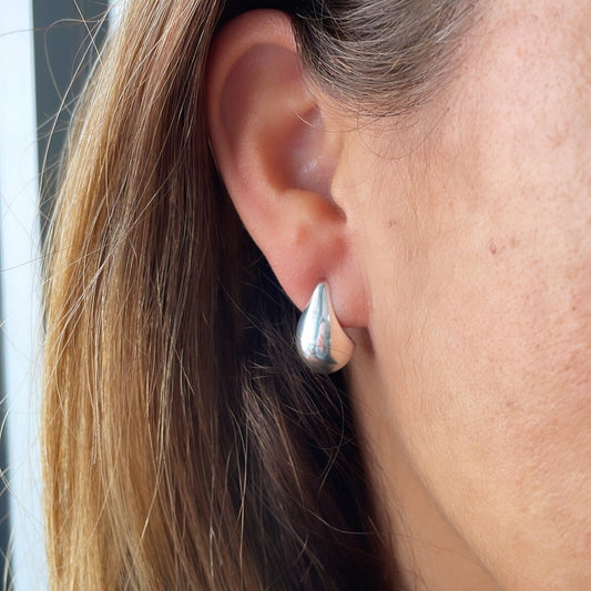 18k Gold Filled Chunky Smooth Tear Drop Earring