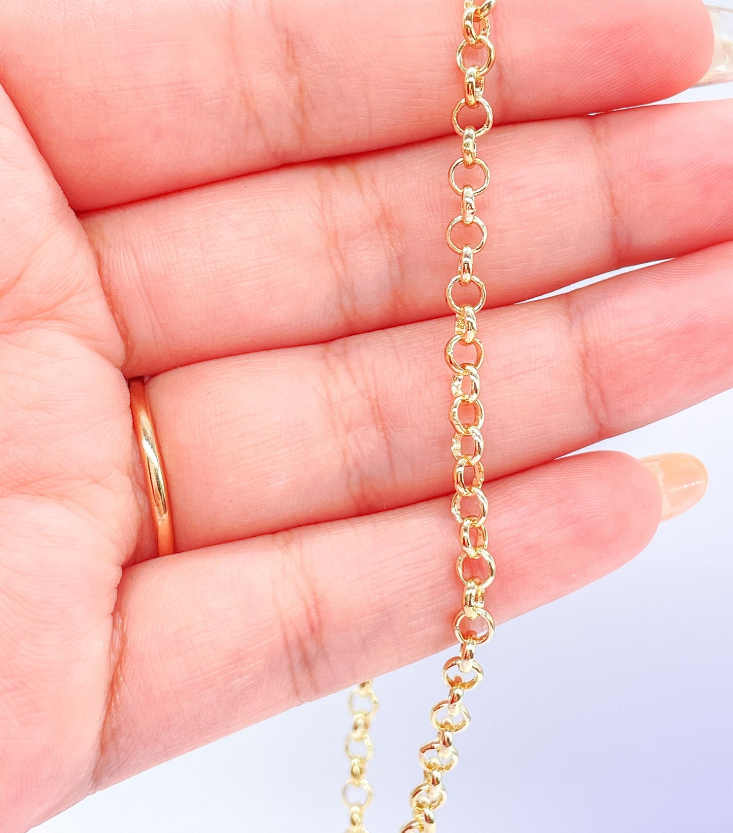 18k Gold Filled 4mm Plain Rolo Anklet