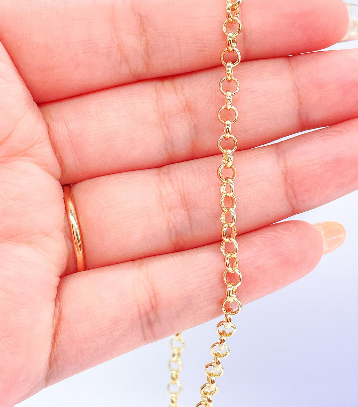 18k Gold Filled 4mm Plain Rolo Anklet