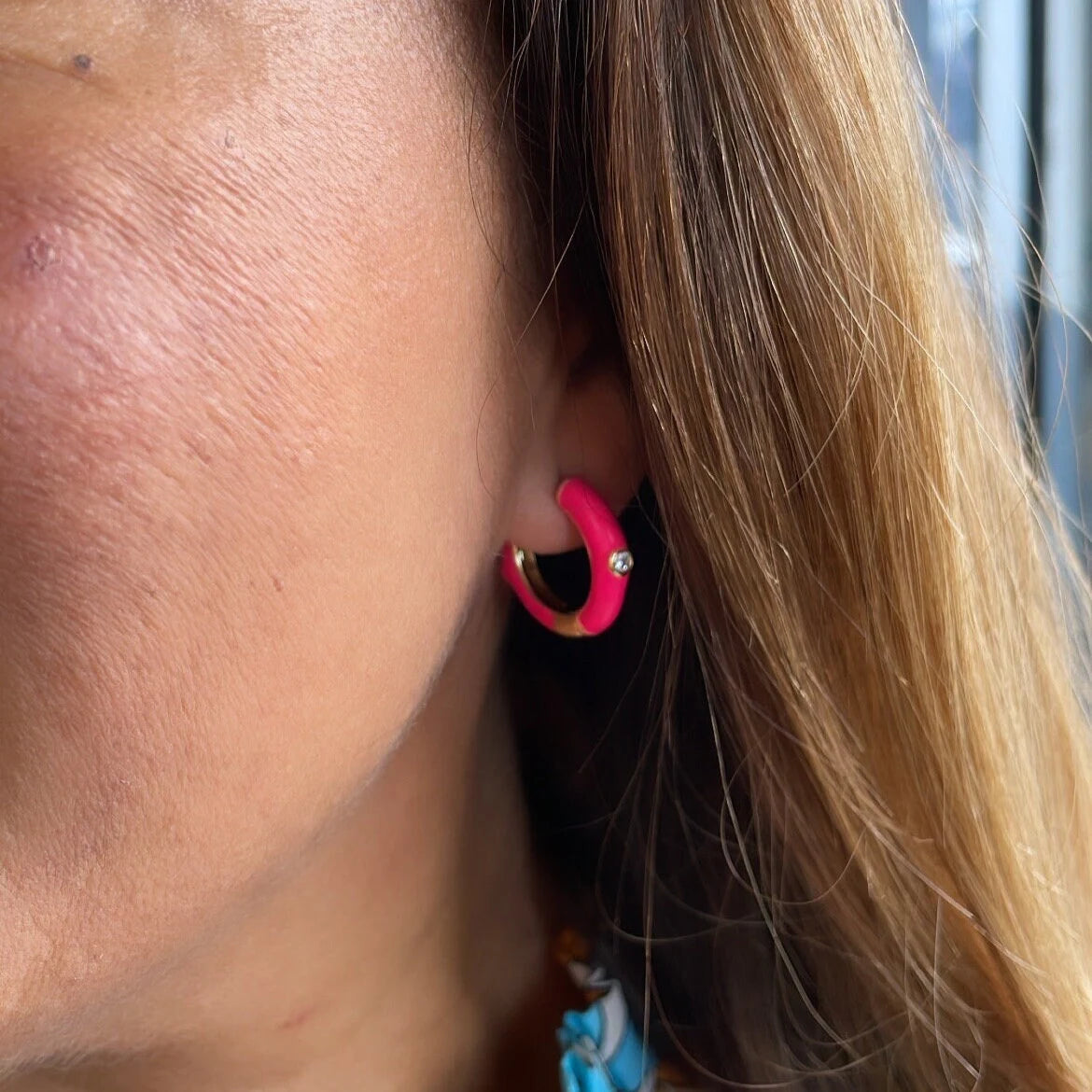 18K Gold Filled Enamel Small Chunky Clicker