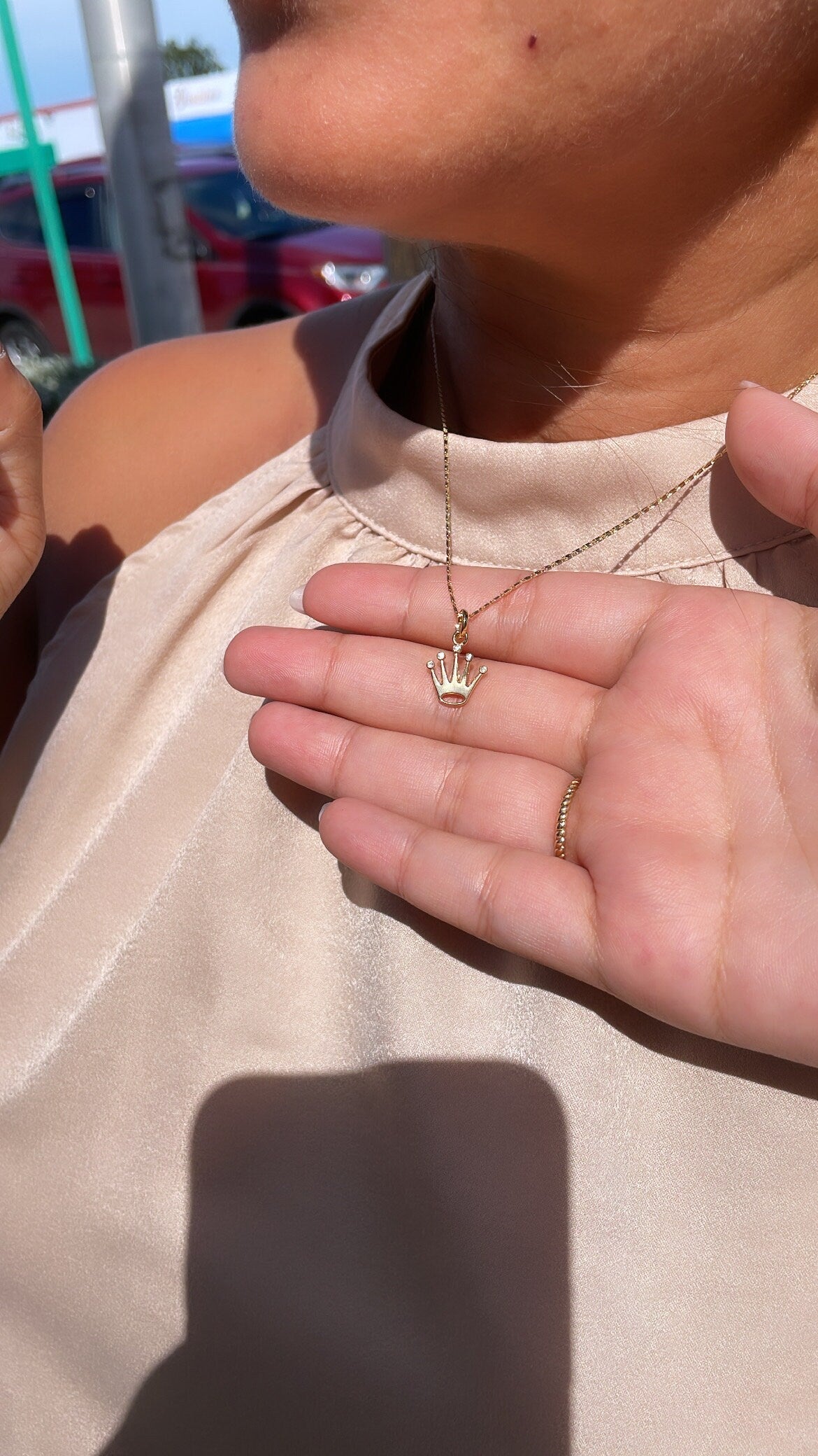 18k Gold Filled Plain 5-Point Coronet Pendant