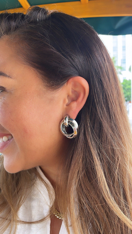 18k Gold Filled Doubled Layered Soft Angled Earrings