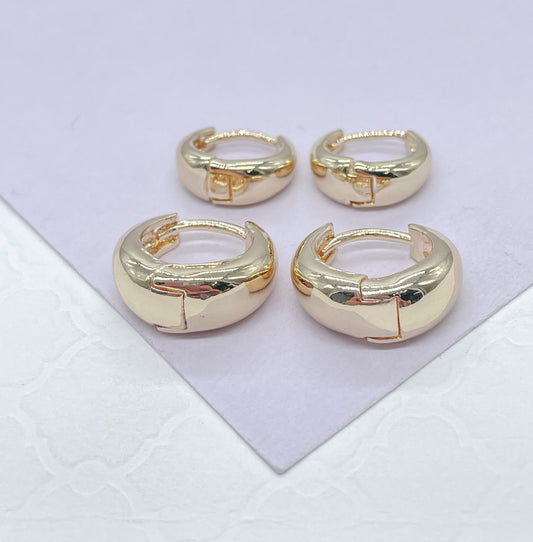 18k Gold Filled Hoop Earrings: Small Teardrop Shape, 6mm