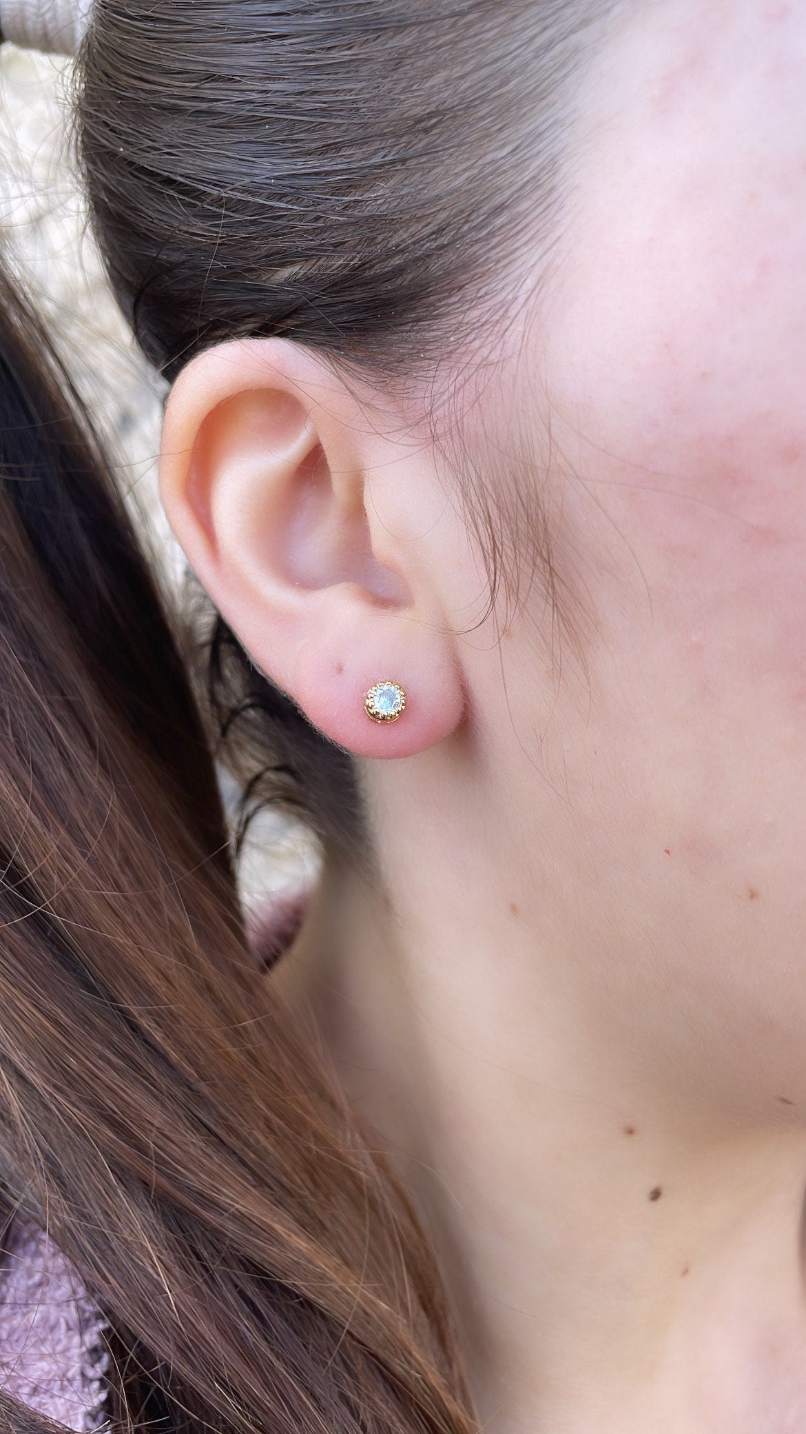 18k Gold Filled Stud Earrings Set: Beach Starfish, Palm, Stone