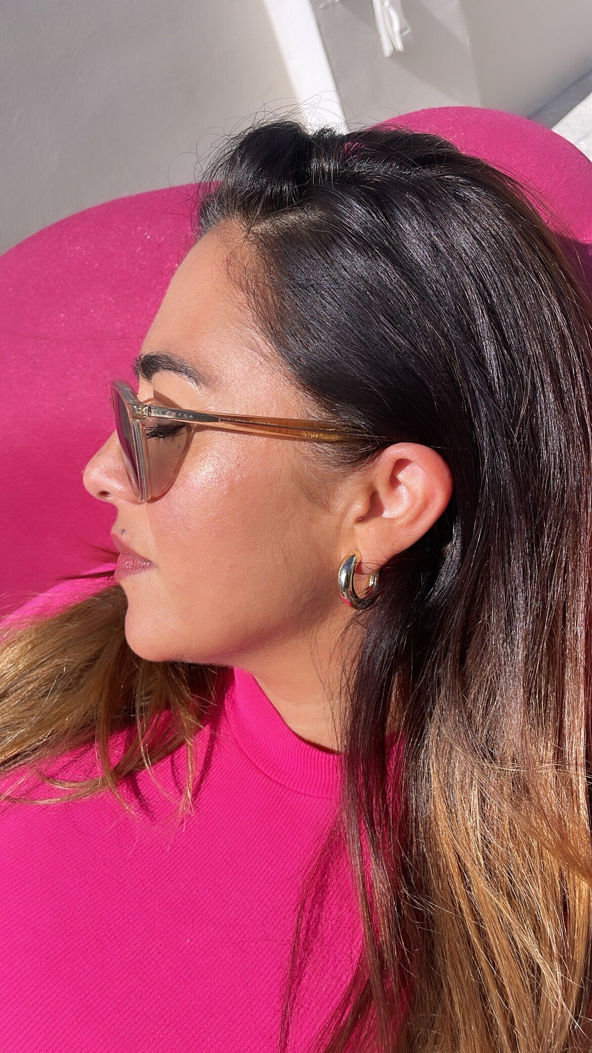 18k Gold Filled 6.5mm Thick Plain Smooth Open Ended Hoop Earrings