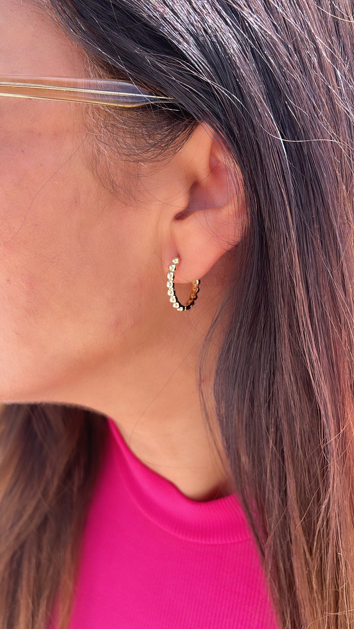 18k Gold Filled Tiny 2mm Large Dainty Hoop Earring