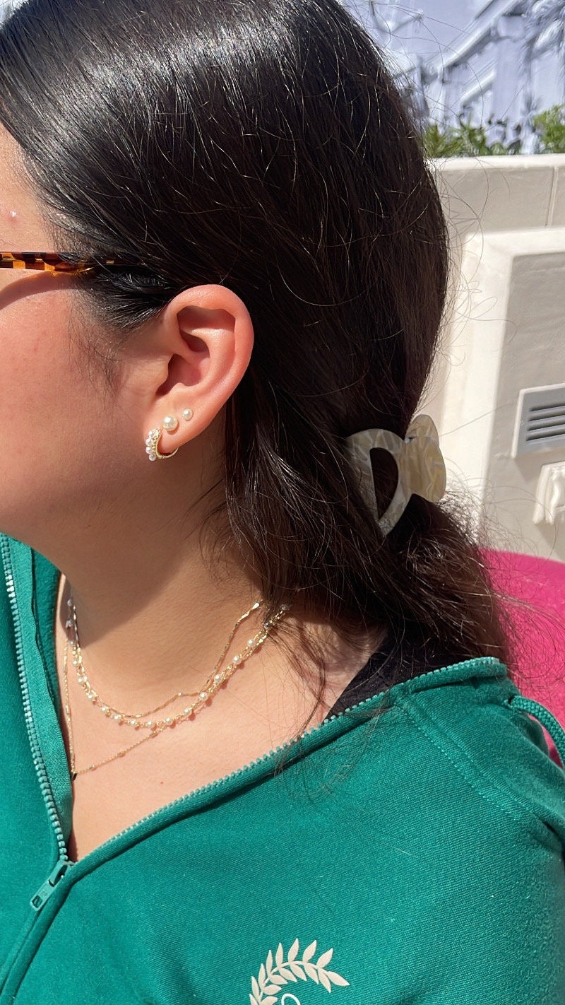 18k Gold Filled Simulated Pearl Stud Earrings: Dainty Jewelry Supplies
