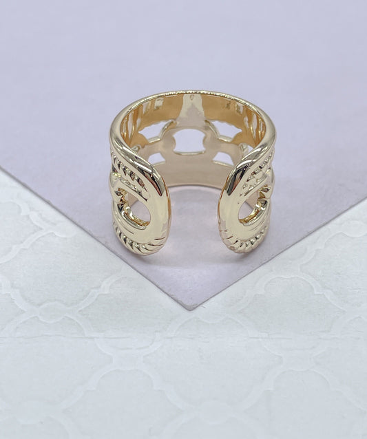 18k GoldFilled Adjustable Chunky Link Ring