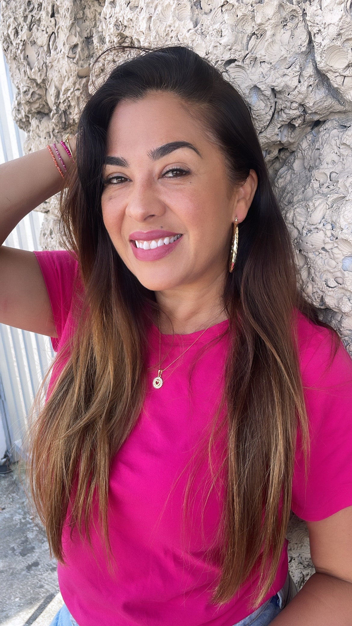 18k Gold Filled Sequin Patterned Hoop Earring Available In 5 Sizes
