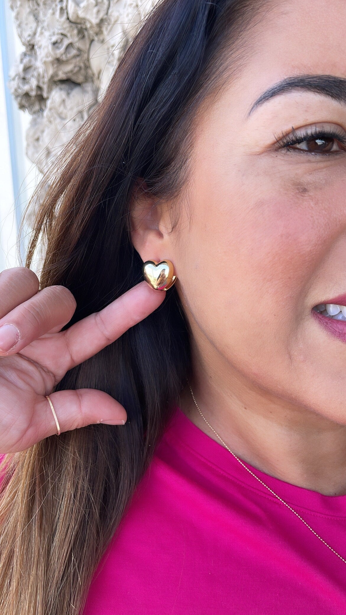 18k Gold Filled Puffy Giant Heart Huggie Earring, Heart Earrings, Puffy Huggies, Gifts for her, Heart Hoops, Minimalist Hoops