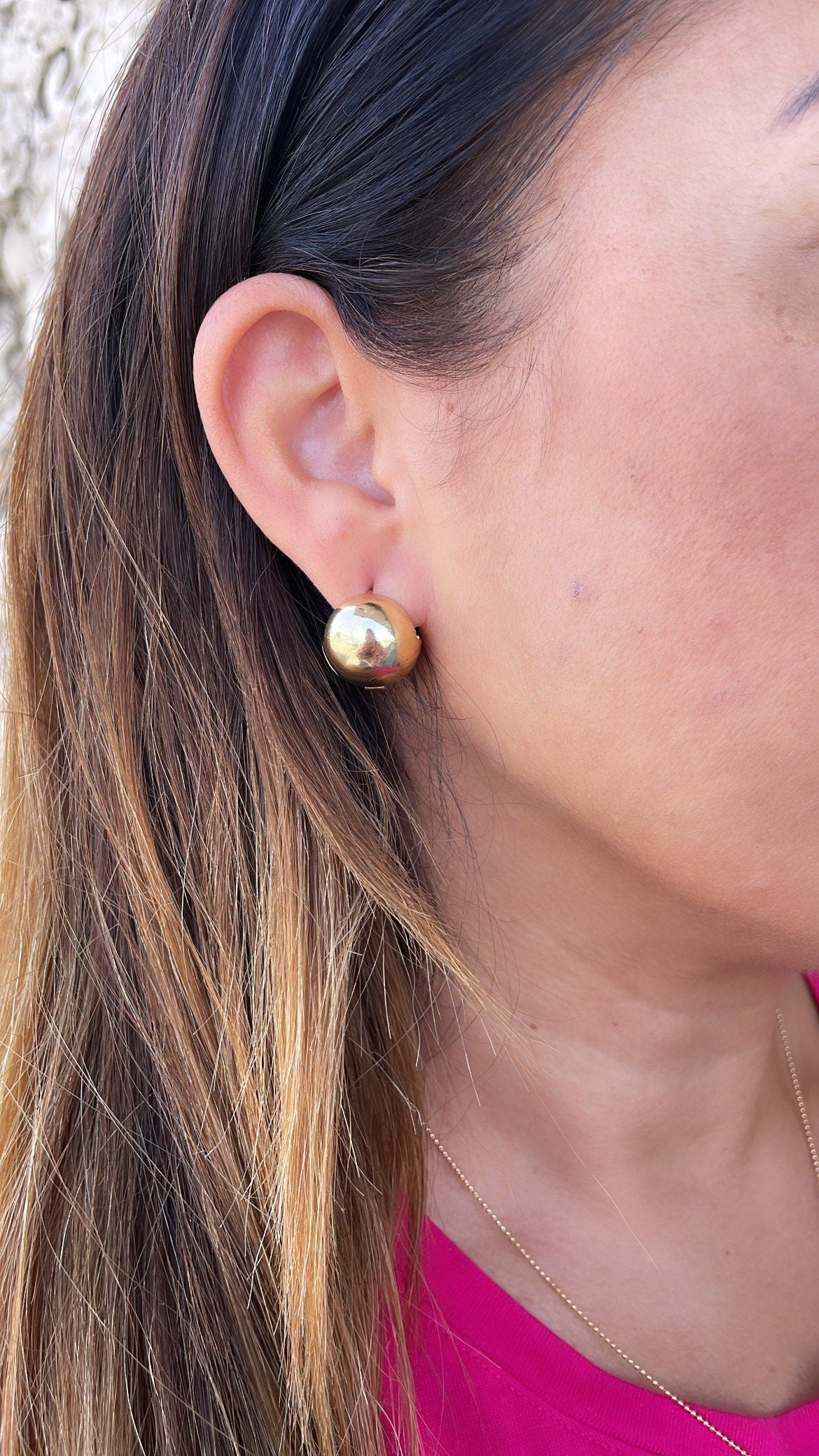 18k Gold Filled Sphere Ball Huggie Hoop Earrings, Minimalist Jewlery, Art Nouveau Hoops, Statement Hoops, Plain Hoops