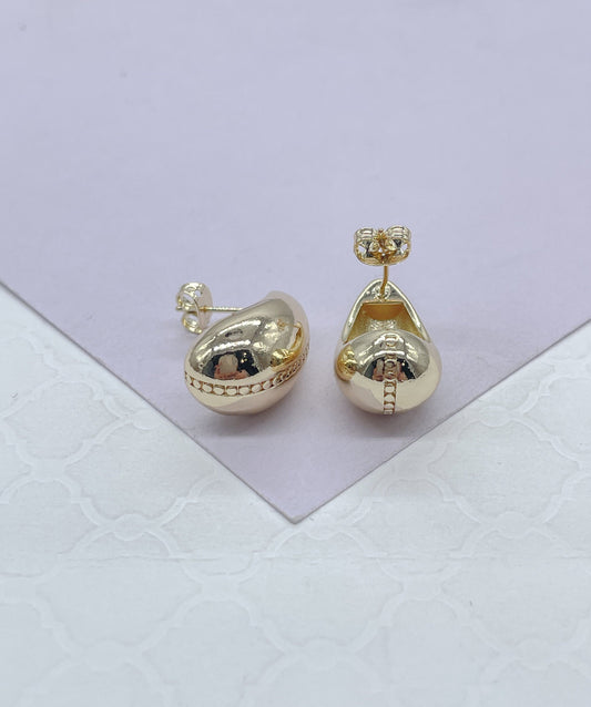 18k Gold Filled Tear Drop Stud Earrings: Dainty Jewelry