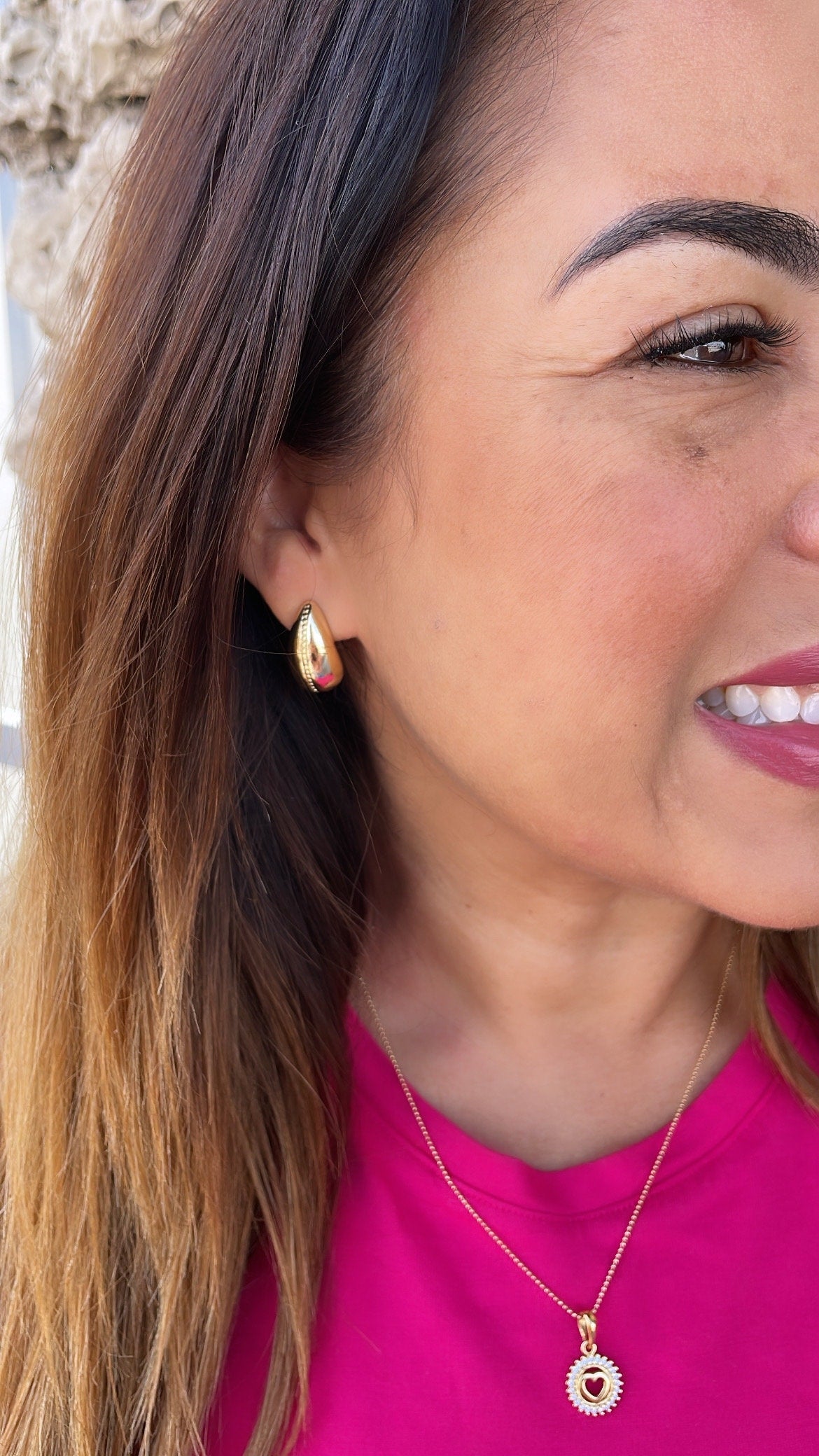 Gorgeous 18k Gold Filled Plain Casted Tear Drop Stud Earrings Dainty Jewelry