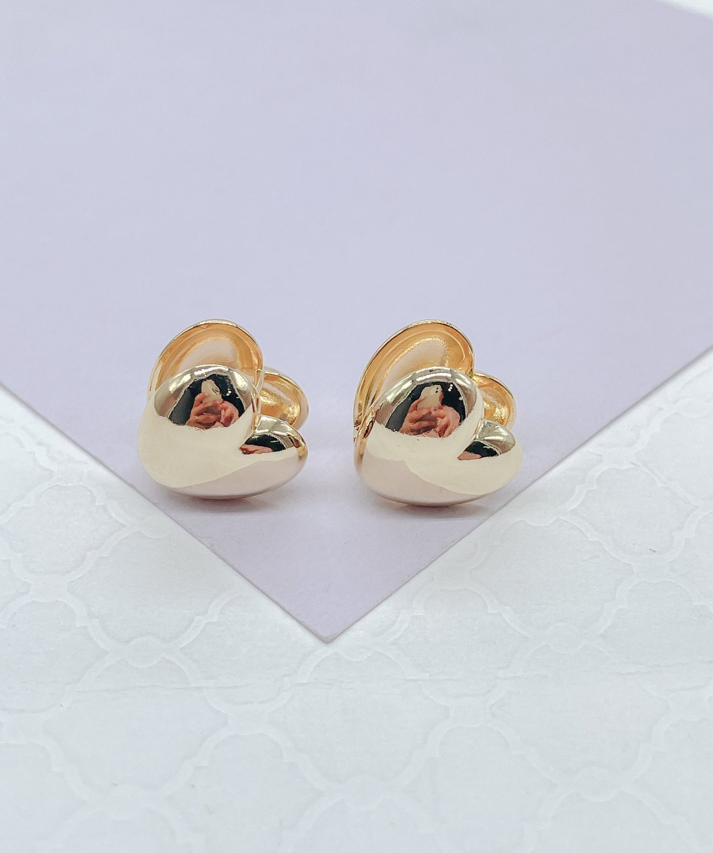 18k Gold Filled Puffy Giant Heart Huggie Earring, Heart Earrings, Puffy Huggies, Gifts for her, Heart Hoops, Minimalist Hoops