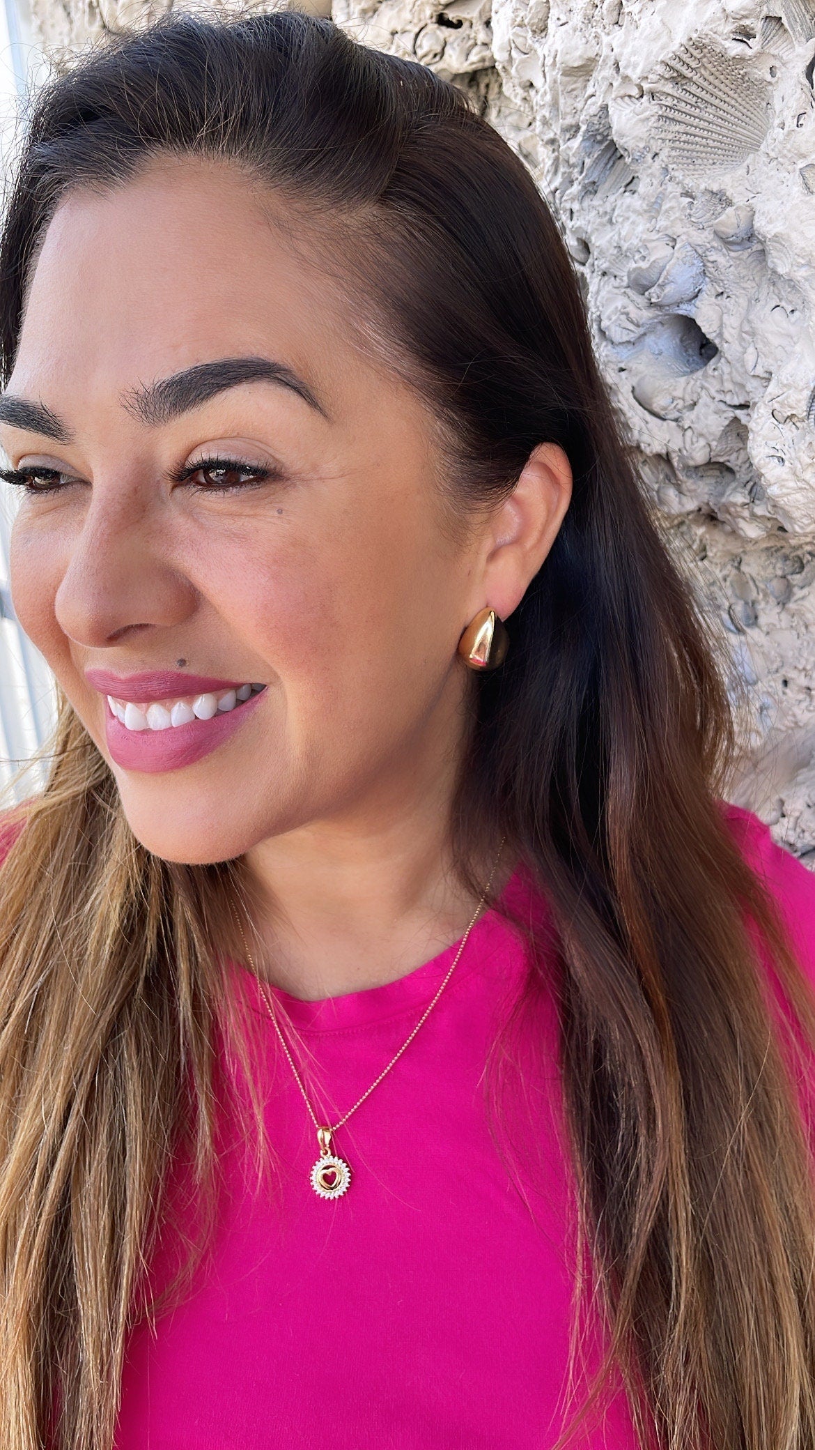 18k Gold Filled Smooth Irregular Stone Shaped Stud Statment Earring, Studs Earring, Unique Earrings