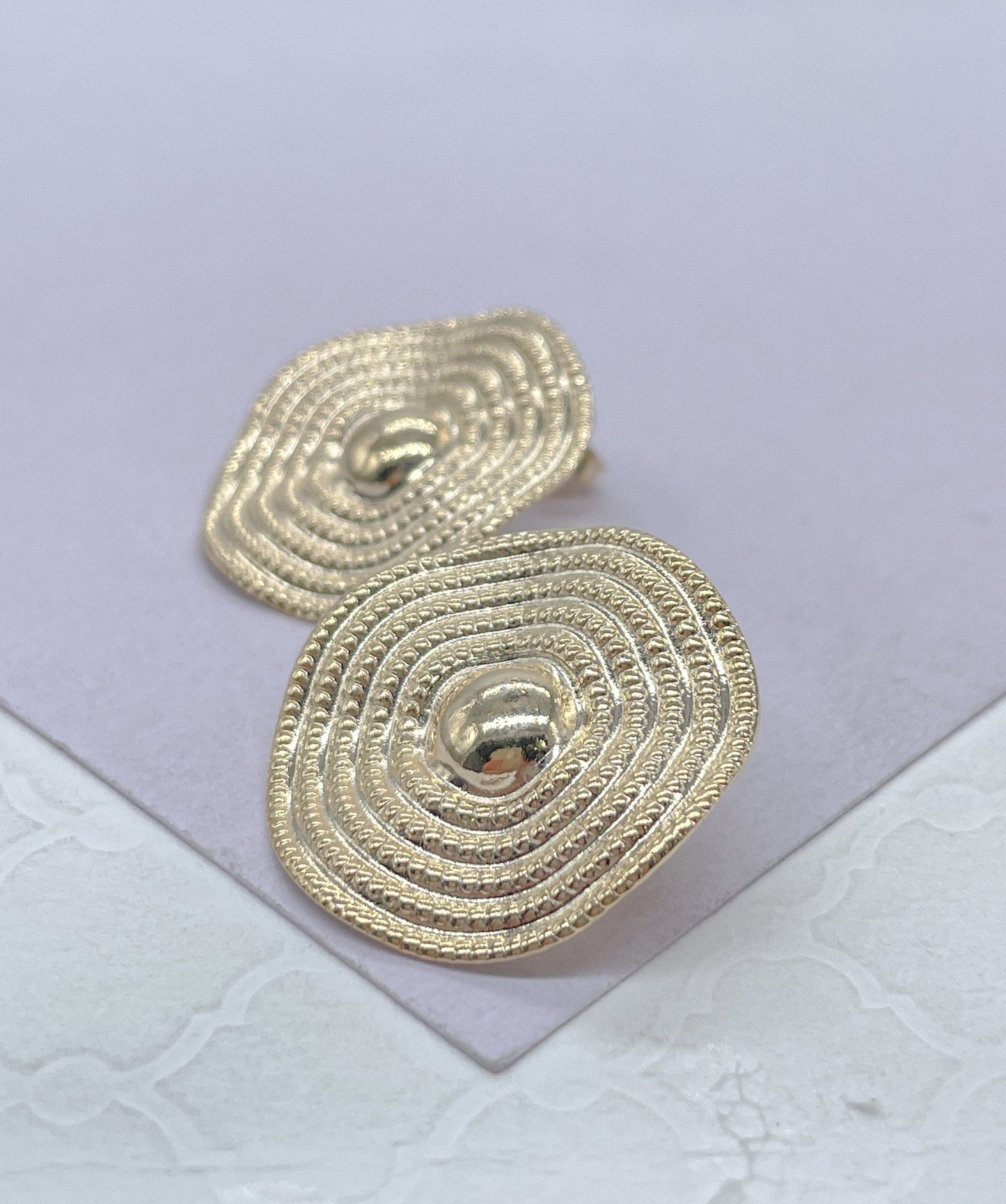 18k Gold Filled, Melted and Textured Sheet Wave Stud Earrings, contemporary earrings, Dainty, Evening wear, Contemporary Jewlery