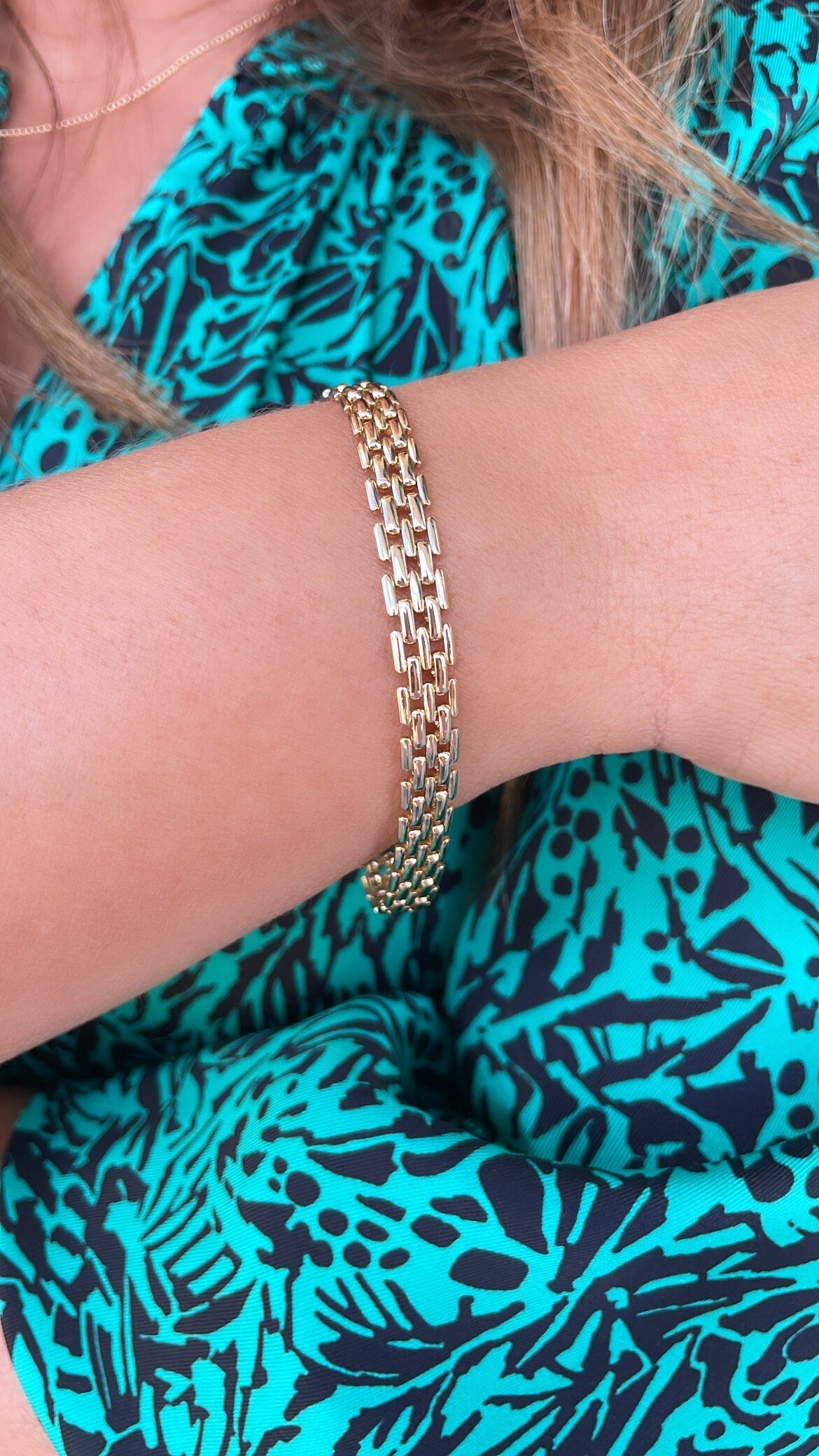 18k Gold Filled Bismark Style Bracelet 7mm