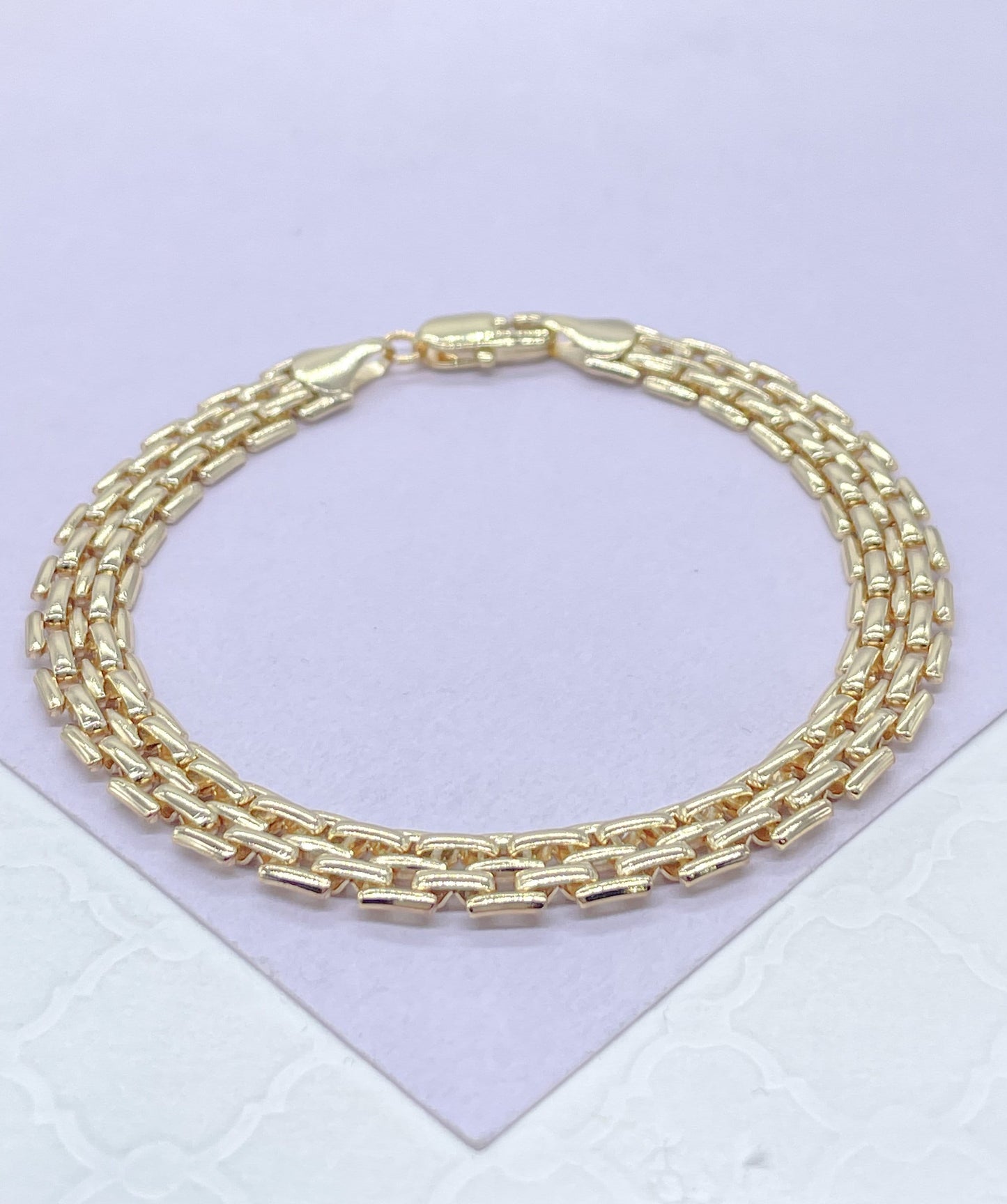 18k Gold Filled Bismark Style Bracelet 7mm