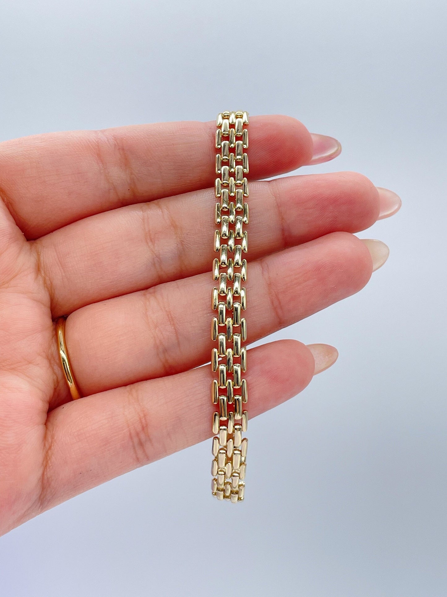 18k Gold Filled Bismark Style Bracelet 7mm