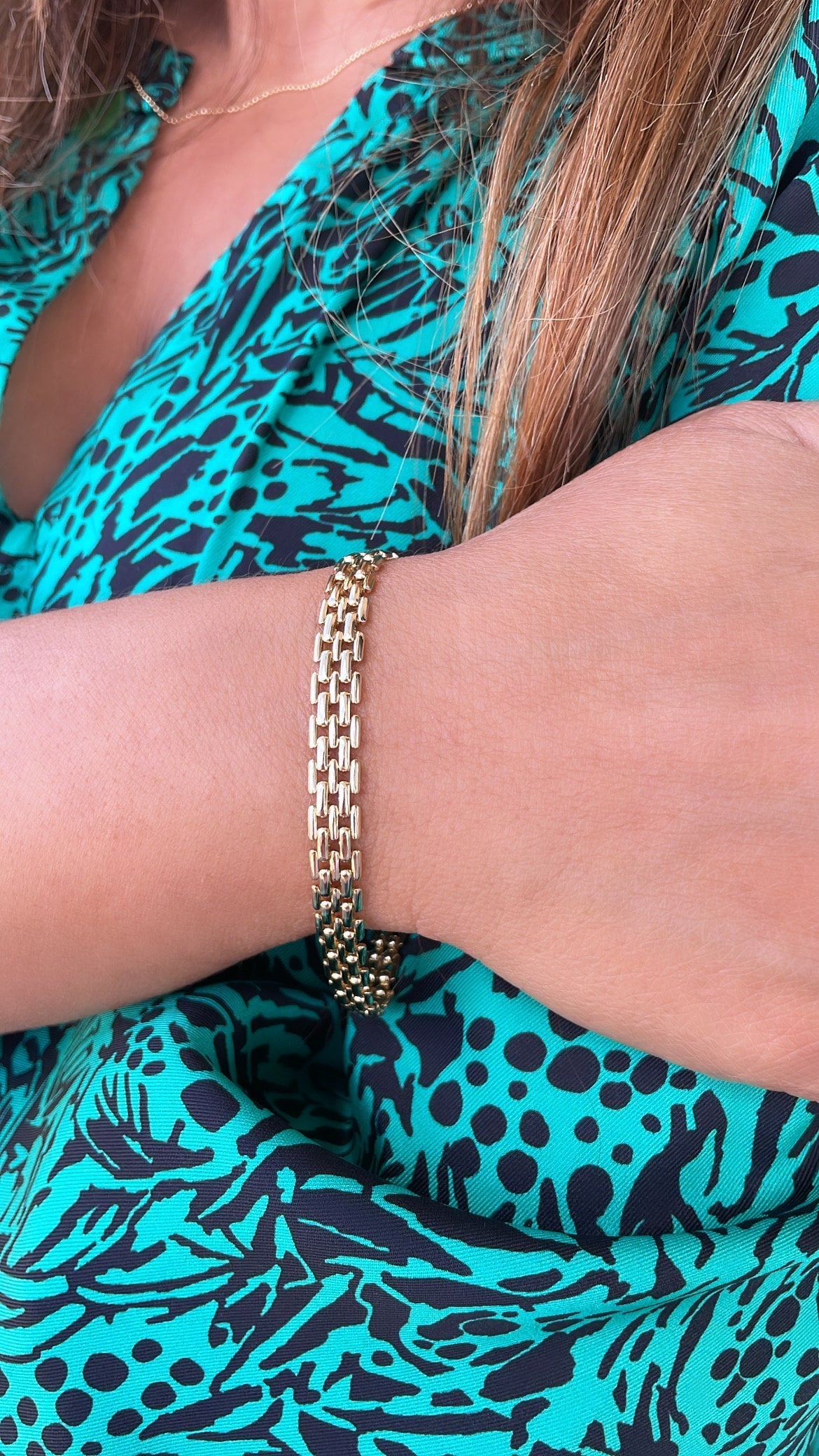 18k Gold Filled Bismark Style Bracelet 7mm