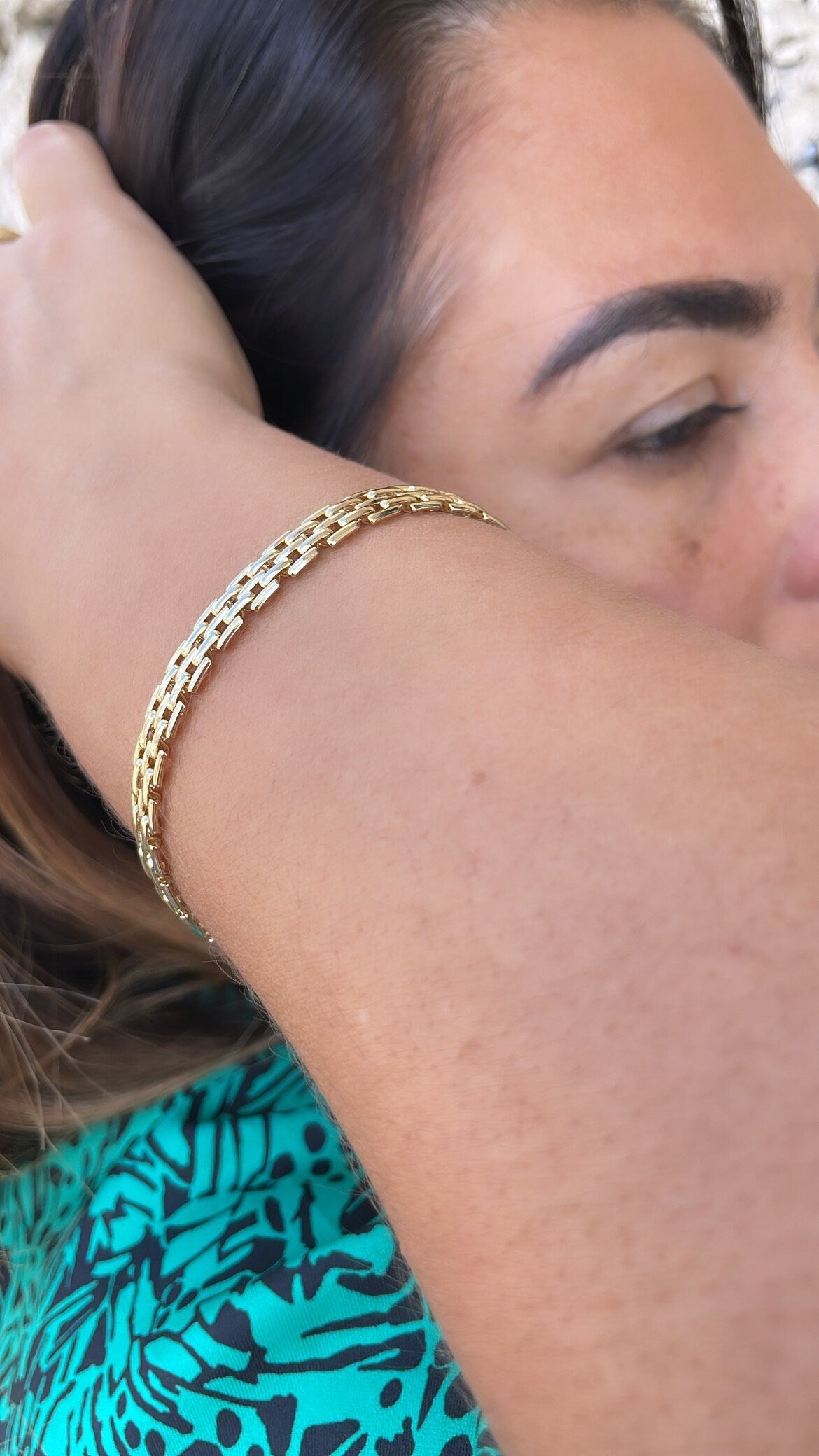 18k Gold Filled Bismark Style Bracelet 7mm