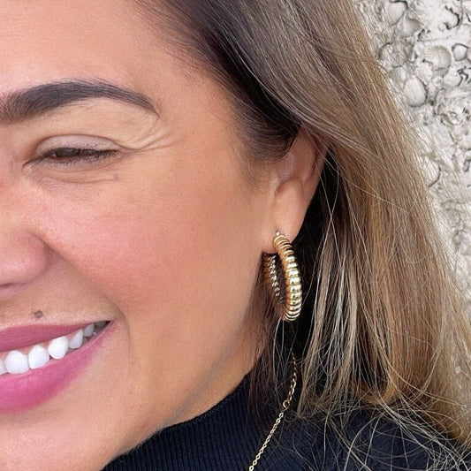 18k Gold Filled Open Coil Twisted Hoop Earrings