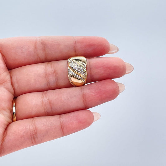 18k Gold-filled Adjustable CZ Fancy Ring