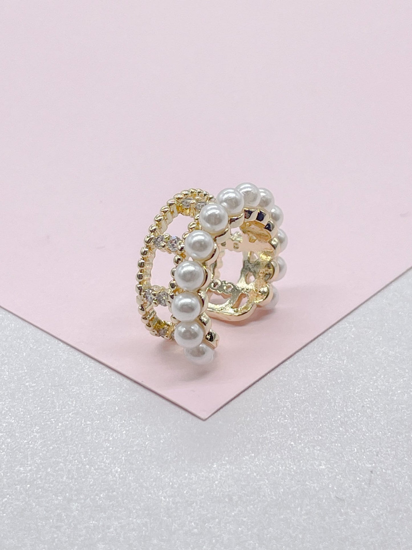 18k Gold Filled Beaded Ear Cuffs and Pearl Gold Bead Styles