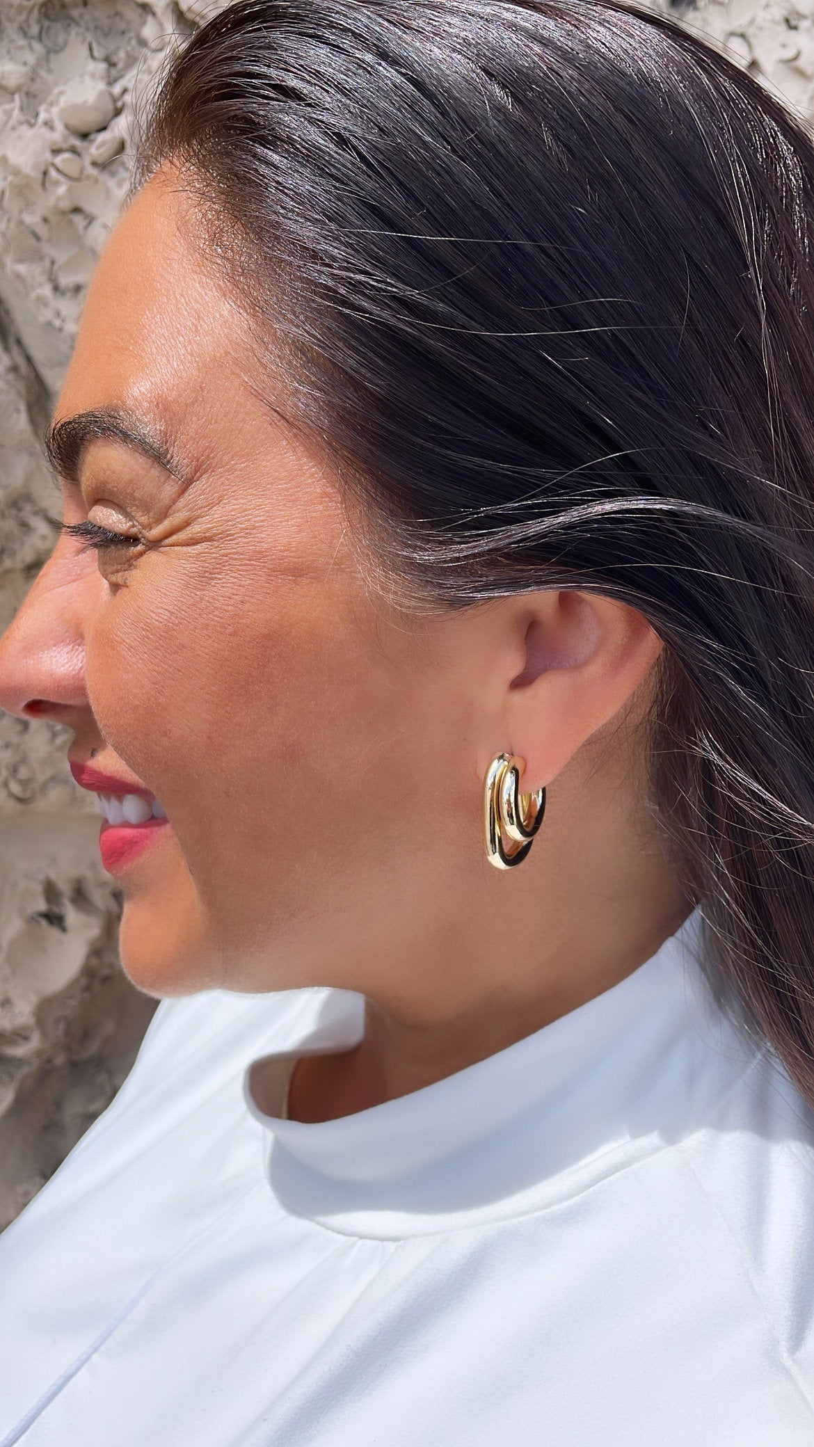 18k Gold Filled 2-Rowed Smooth Plain Open Hoop, Minimalist Jewlery, Dainty Hoops, For Her,