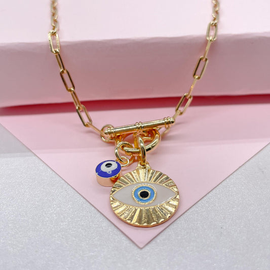 18k Gold Filled Paperclip Toggle Choker with Toggle