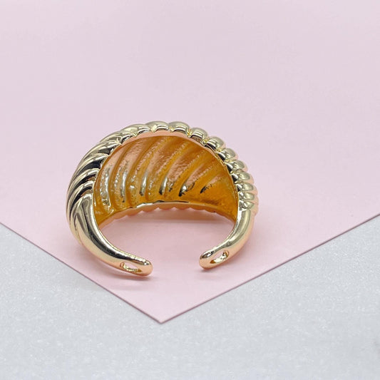 18k Gold-filled Adjustable Croissant Wrap Dome Ring