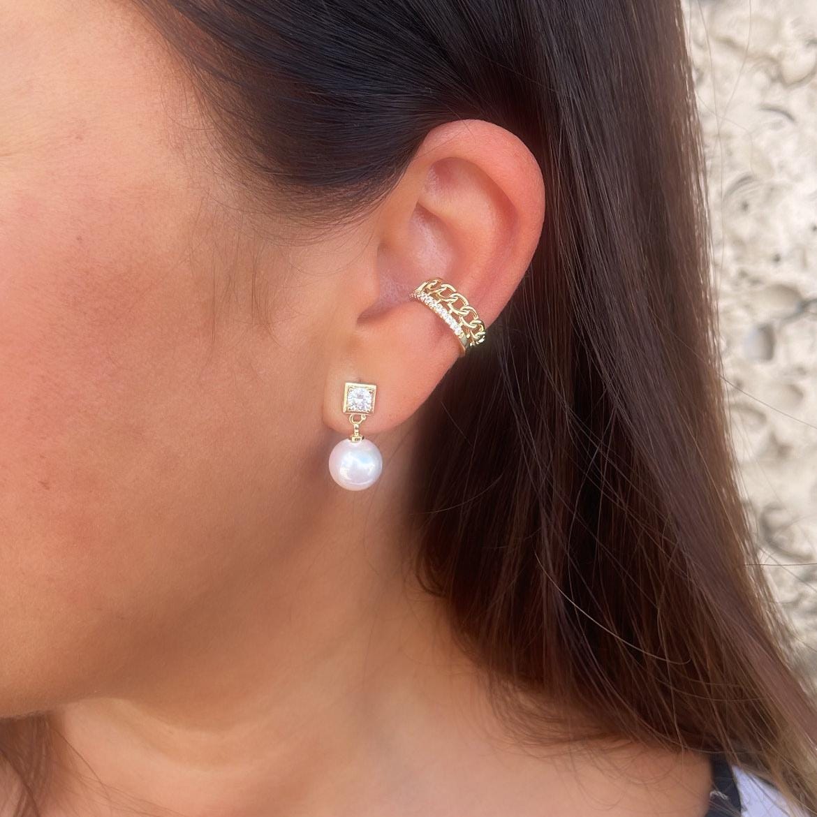 18k Gold Filled Cuban Link Ear Cuff