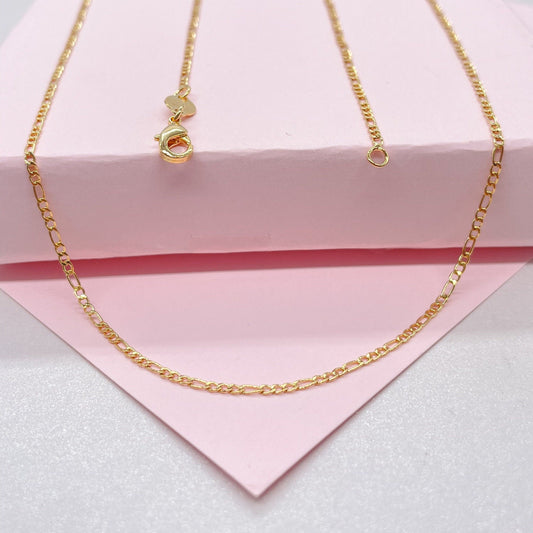 18k Gold Filled 20 inch 1.5mm Thick Figaro chain, Layering chain, Dainty Jewlery ,