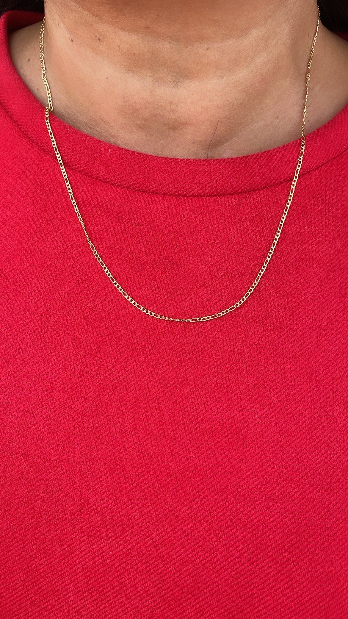18k Gold Filled 20 inch 1.5mm Thick Figaro chain, Layering chain, Dainty Jewlery ,