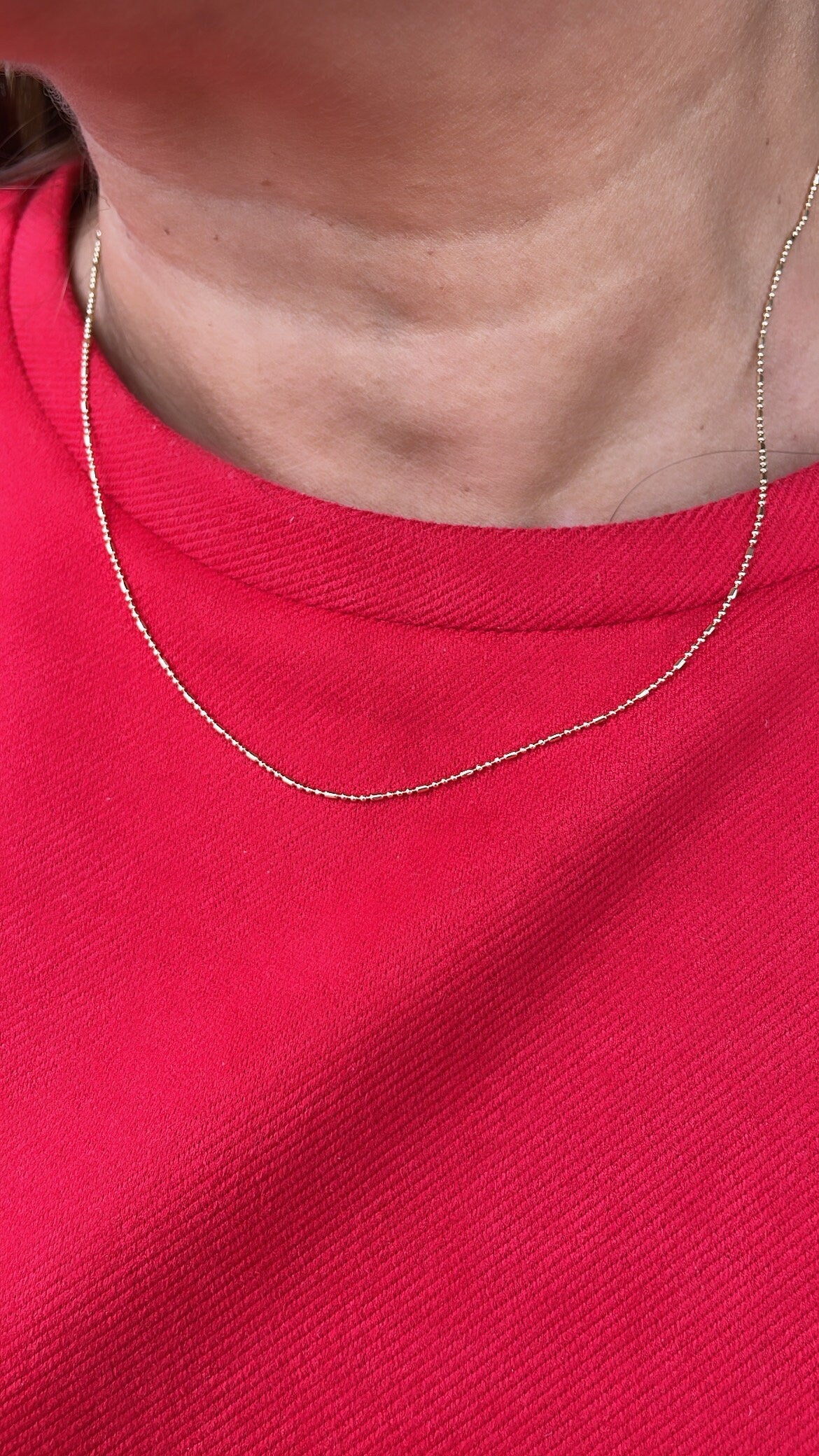 Dainty 18k Gold Filled 3 in 1, 1mm Extra Thin Dash Dot Chain