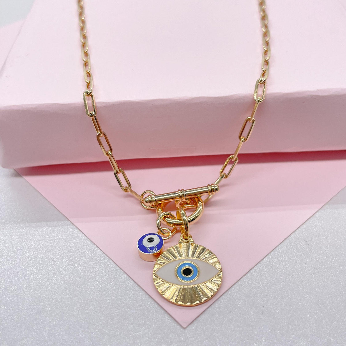 18k Gold Filled Paperclip Toggle Choker with Toggle