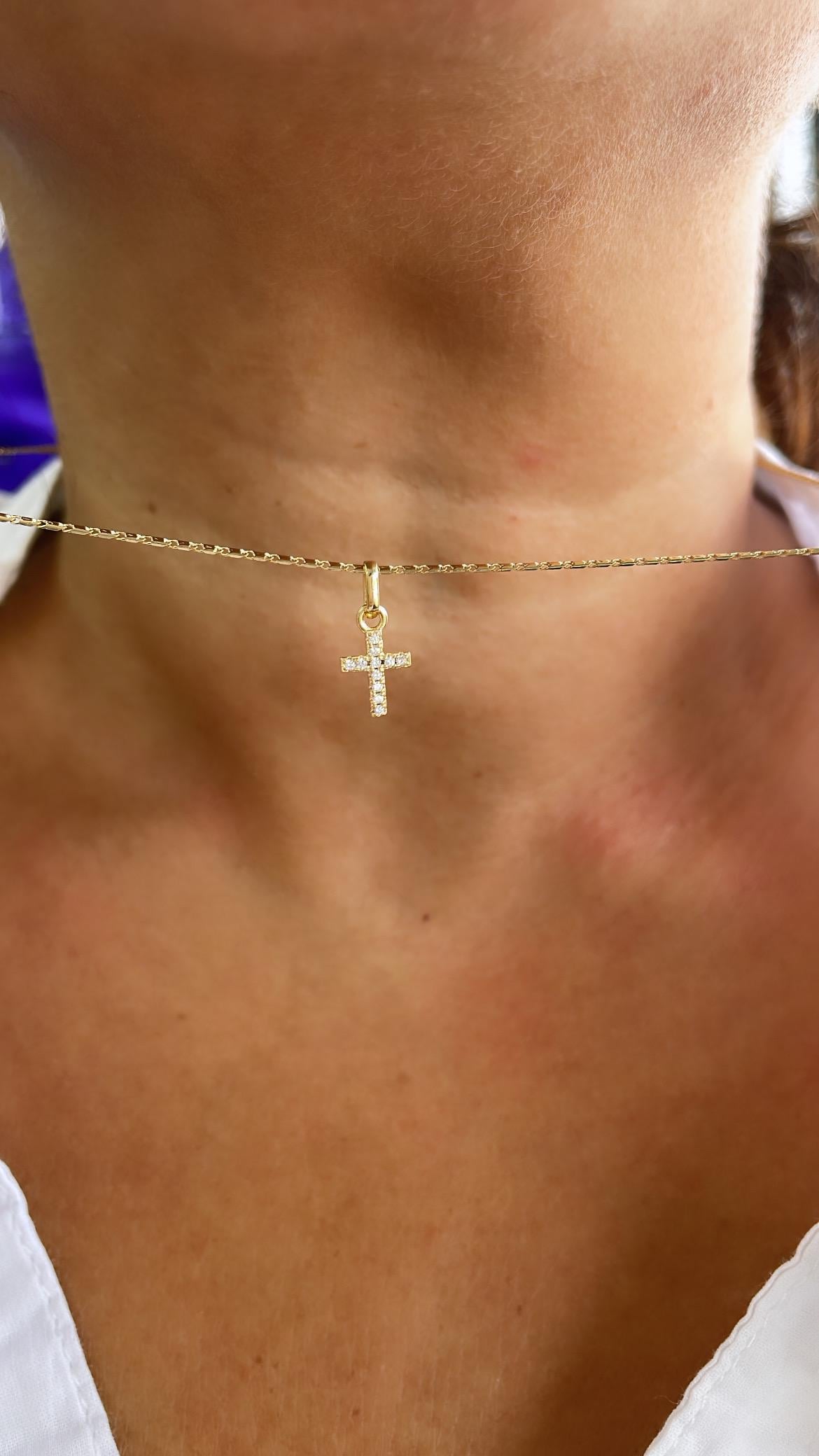 18k Gold Filled Dainty Extra Small CZ Cross