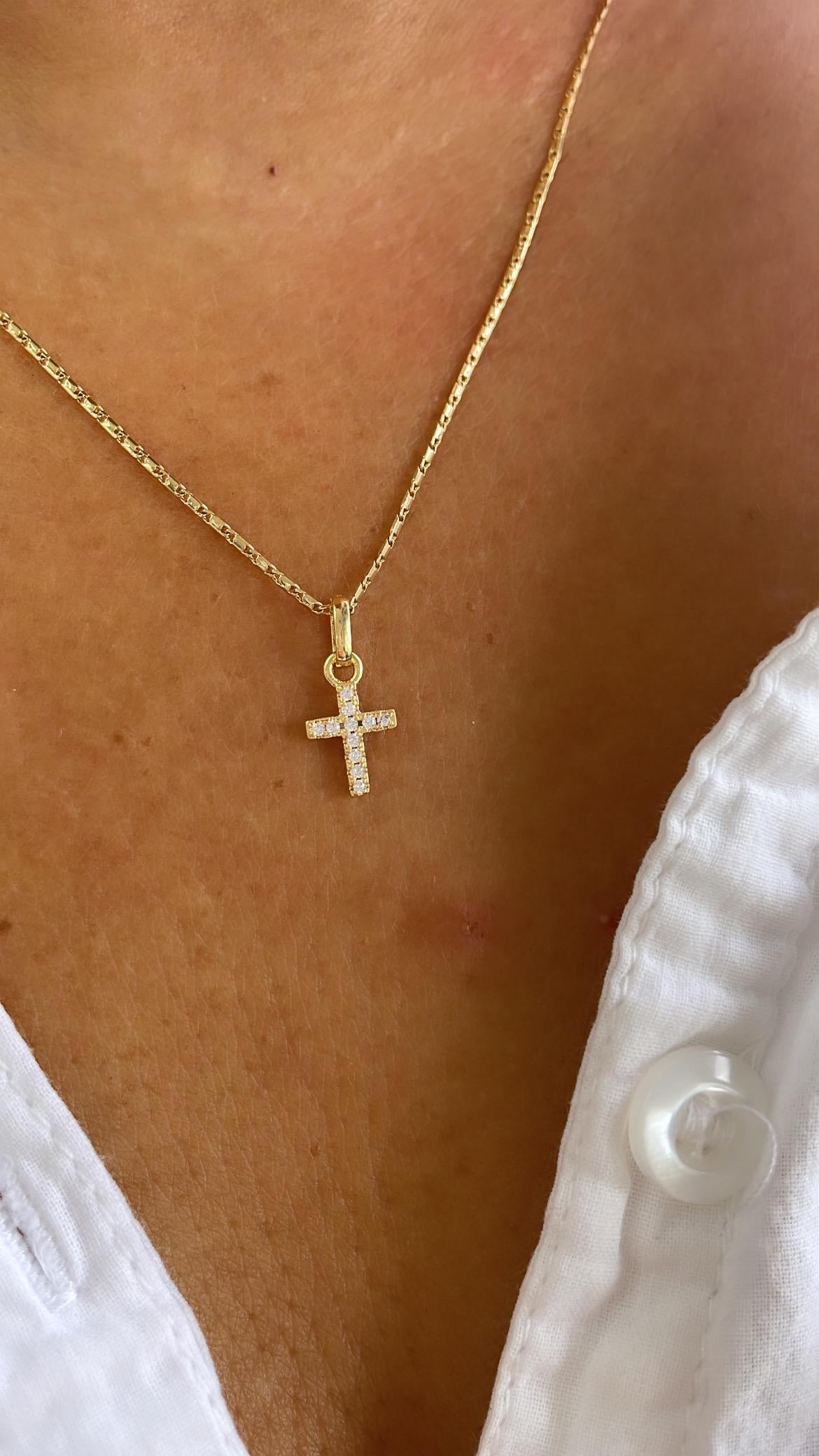 18k Gold Filled Dainty Extra Small CZ Cross