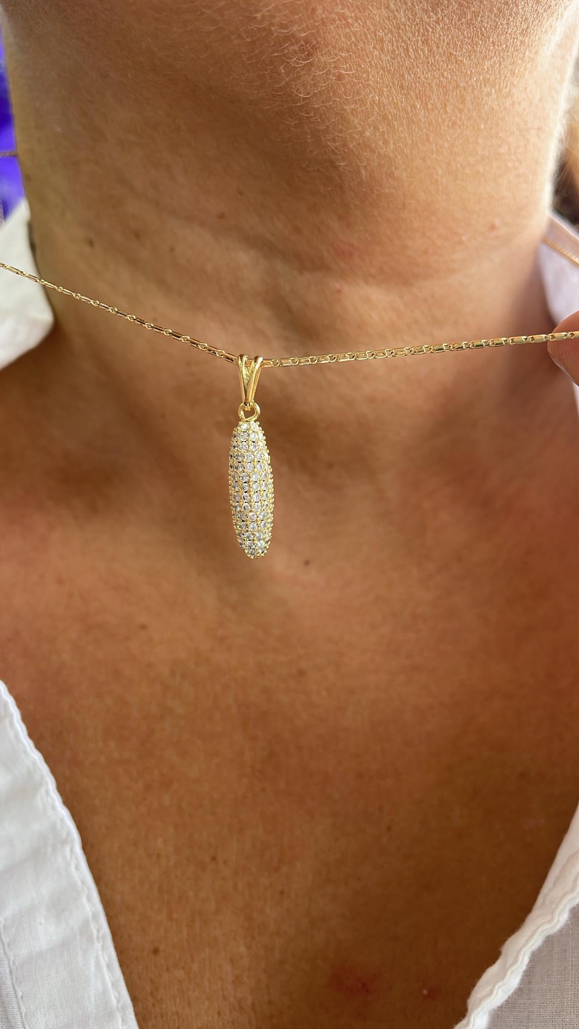 18k Gold Filled Mini Bullet CZ Charm Pendant