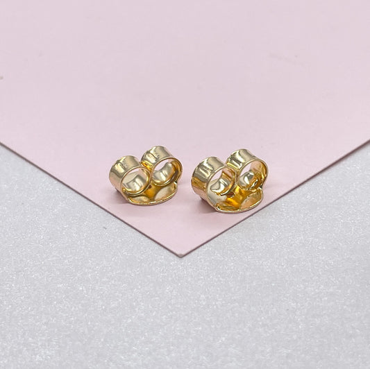 18k Gold Filled Butterfly Earring Backs: XL Clutch Closure